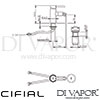 Cifial 32411TH-X11 U PVD X11 Techno Mono Bidet Mixer Tap Dimensions